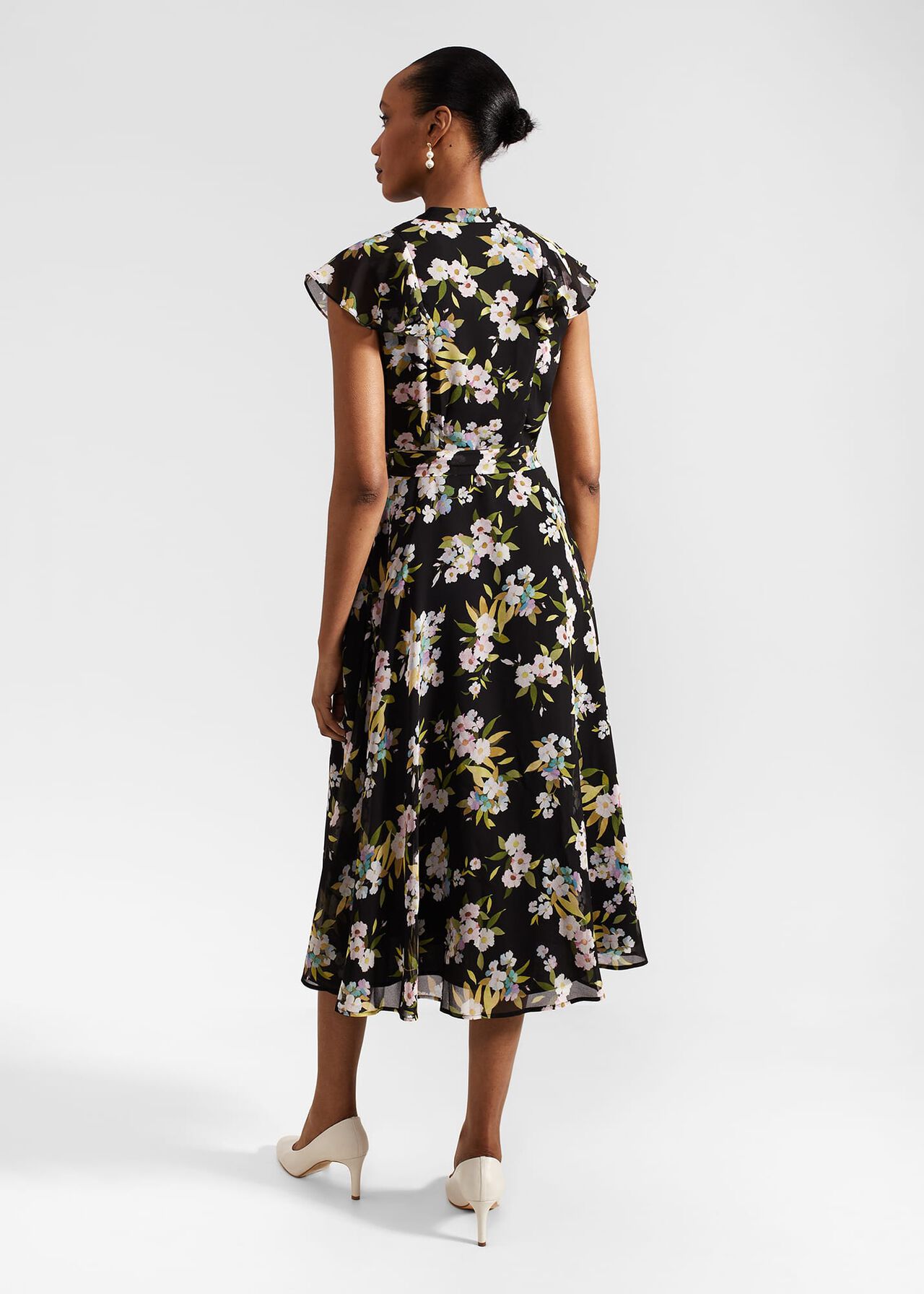 Erica Belted Midi Dress, Black Multi, hi-res