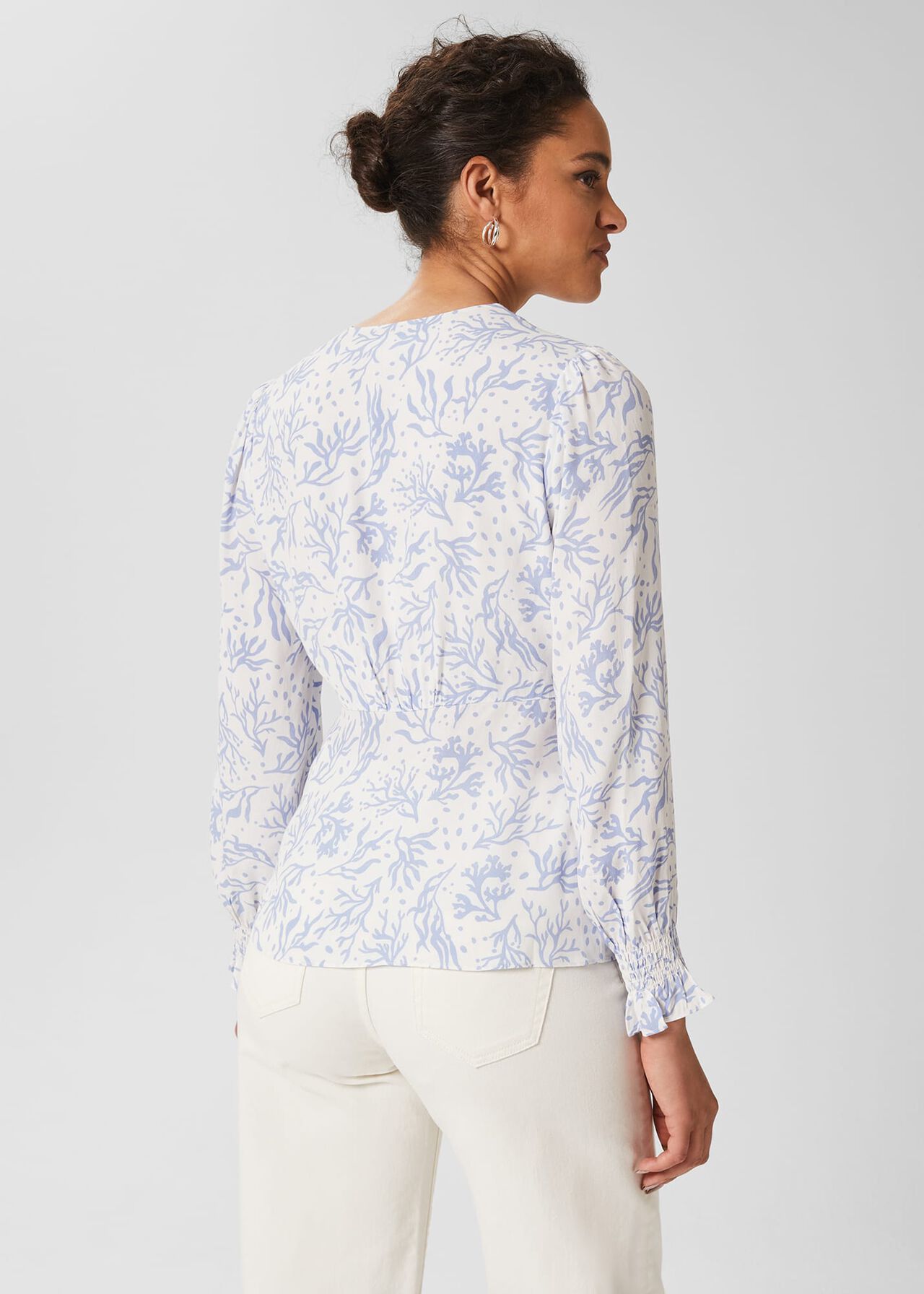 Maggie Top, Ivory Pale Blue, hi-res