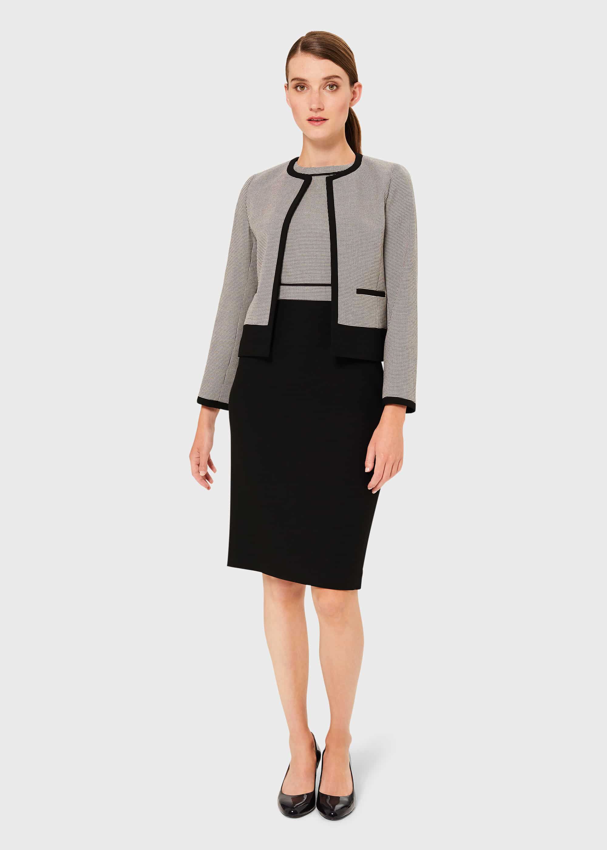 Black dress and jacket suit