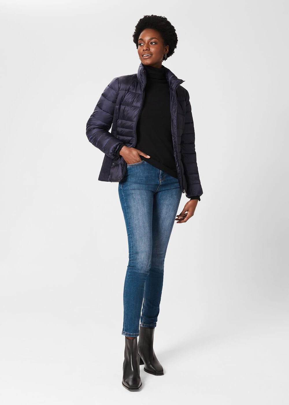 Noemi Puffer Jacket, Navy, hi-res
