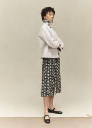 Frida Shower Resistant Short Trench Coat, Buff Grey, hi-res