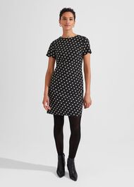 Simona Dress With Cotton, Black Ivory, hi-res