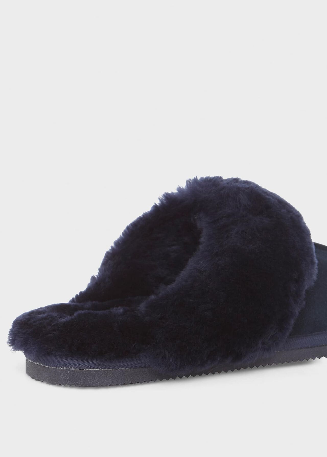 Lillian Shearling Slipper, Navy, hi-res