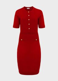 Noa Knitted Dress, Firebrick Red, hi-res