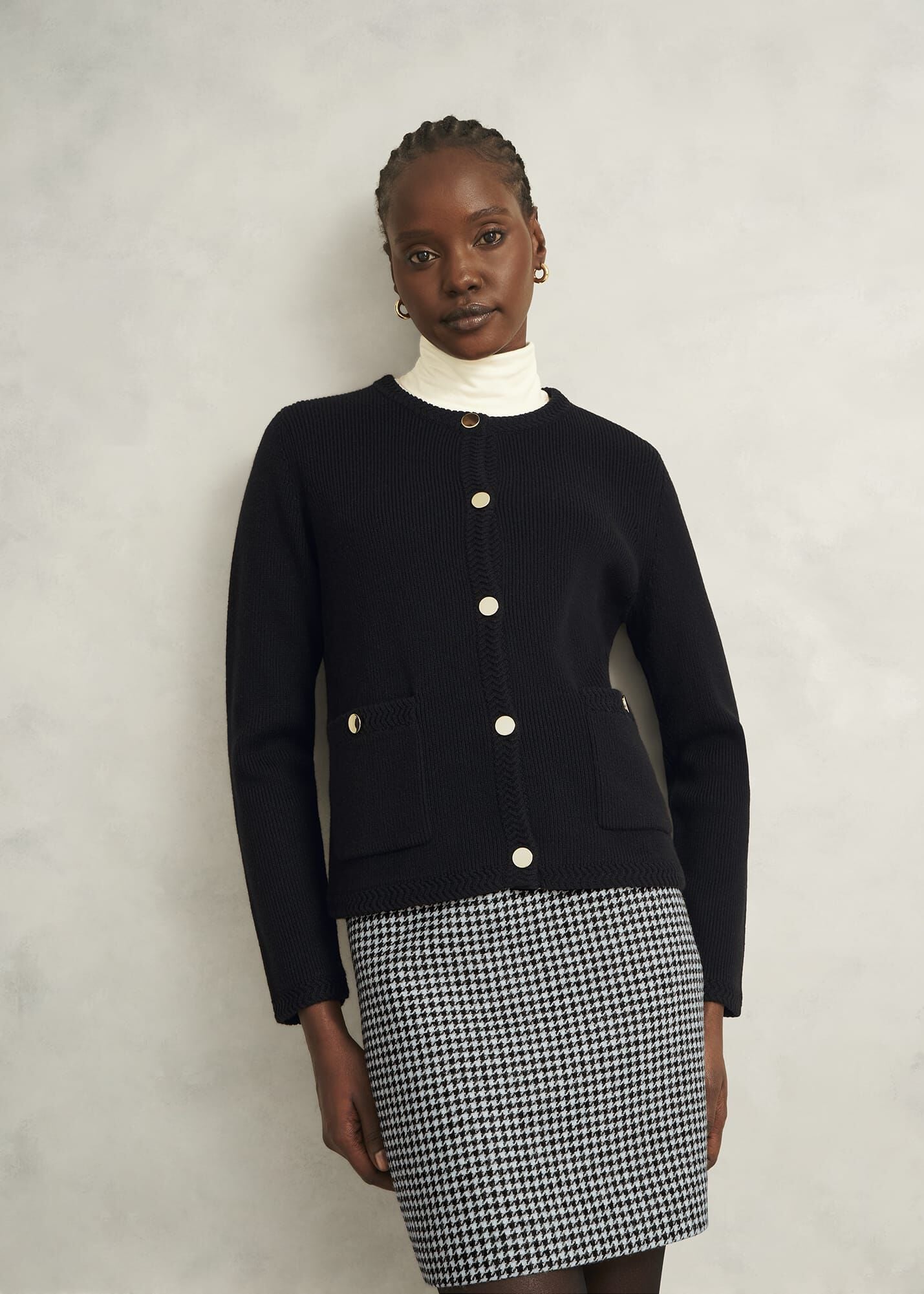 Burnside Women's Sweater Knit Jacket – Heather Black, Full Zip