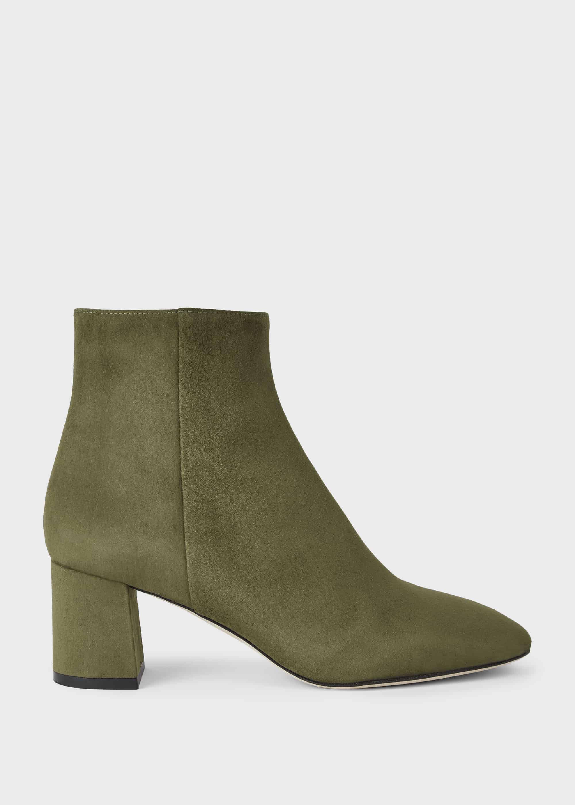 Olive green ankle top booties