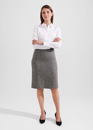 Elle Wool Skirt, Black White, hi-res