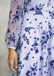 Petite Ella  Embroidered Dress, Midnight Blue, hi-res