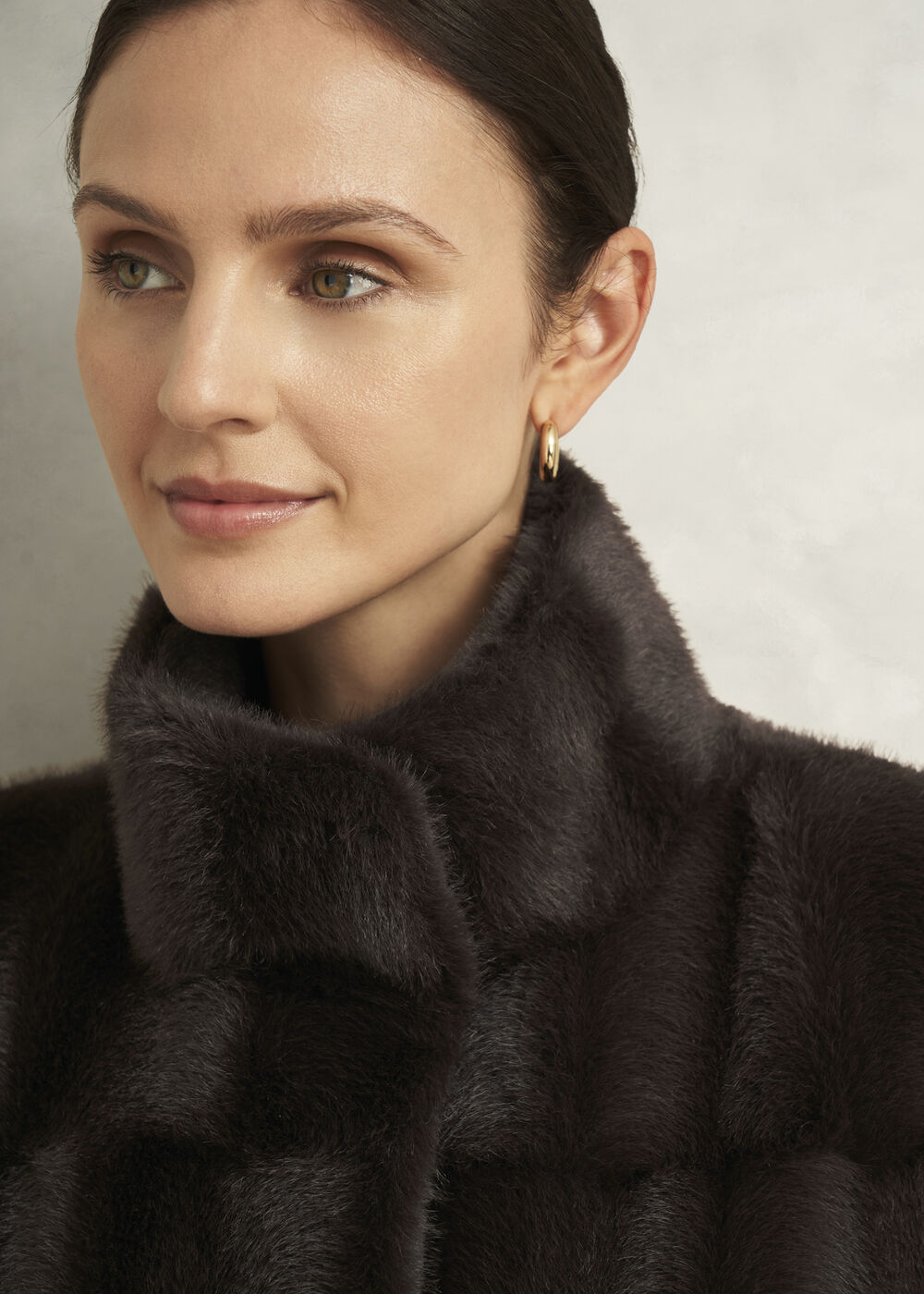 Petite Rosanne Faux Fur Coat, Alder Brown, hi-res