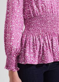 Samira Floral Blouse, Violet Ivory, hi-res