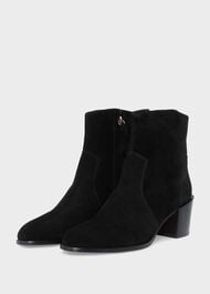 Hester Western Ankle Boots, Black, hi-res
