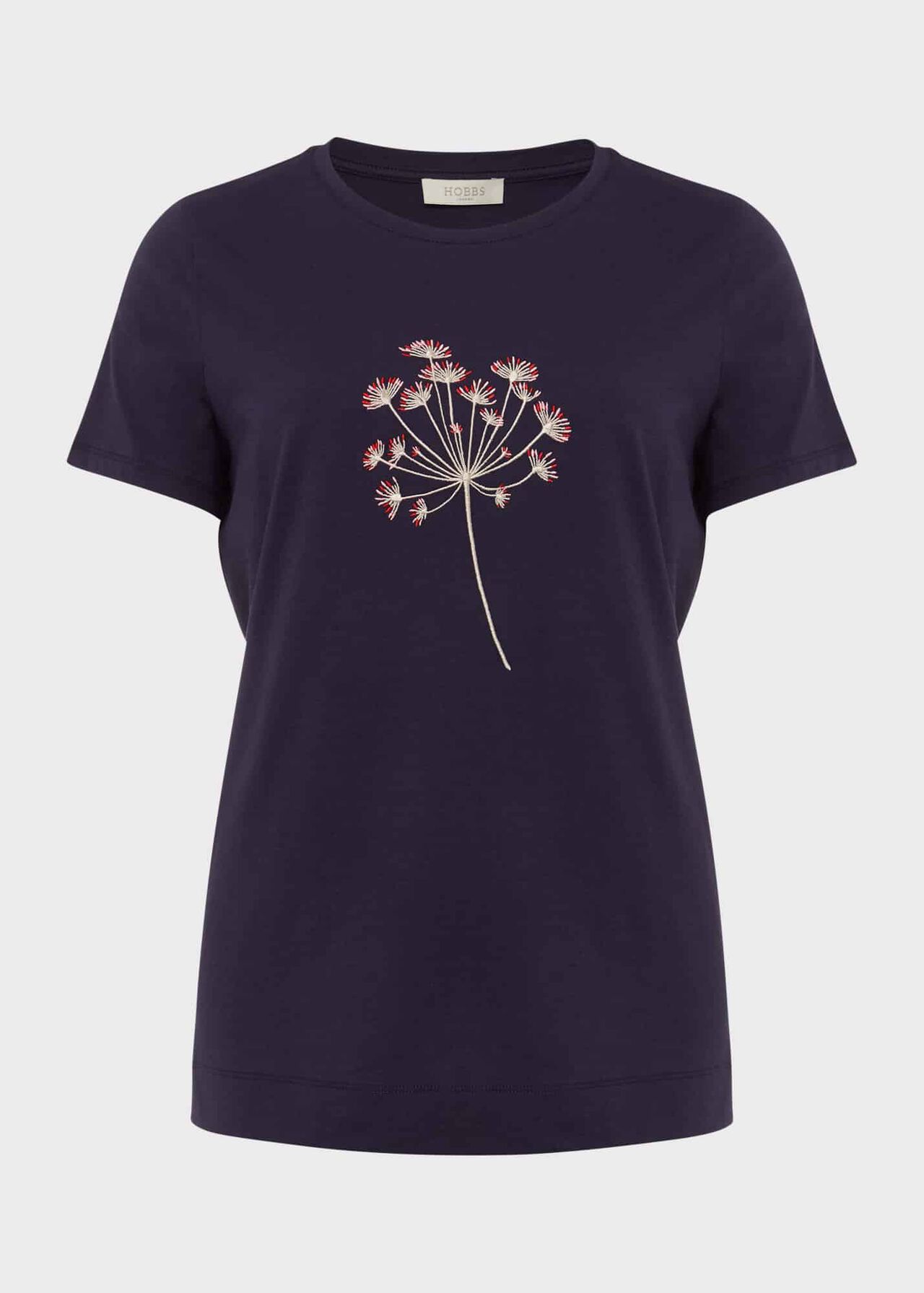 Jamie Embroided T-Shirt, Cow Parsley, hi-res