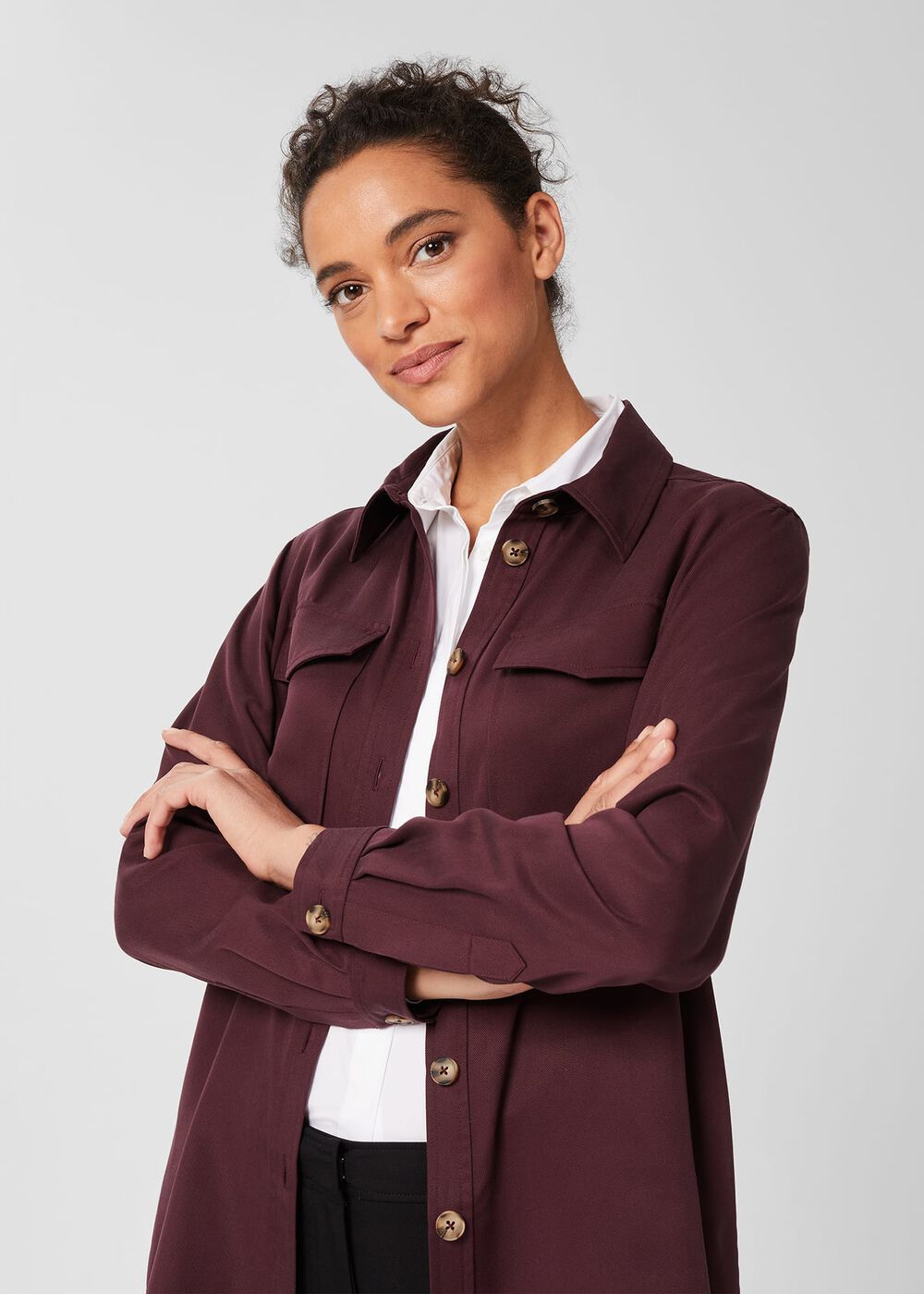 Adley Overshirt, Burgundy, hi-res