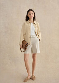 Iza Linen Shorts, Neutral, hi-res