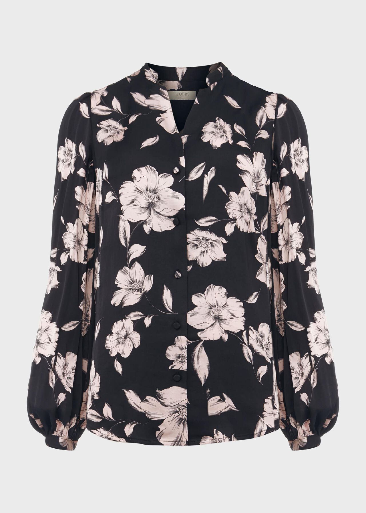 Clara Floral Blouse, Black Pink, hi-res