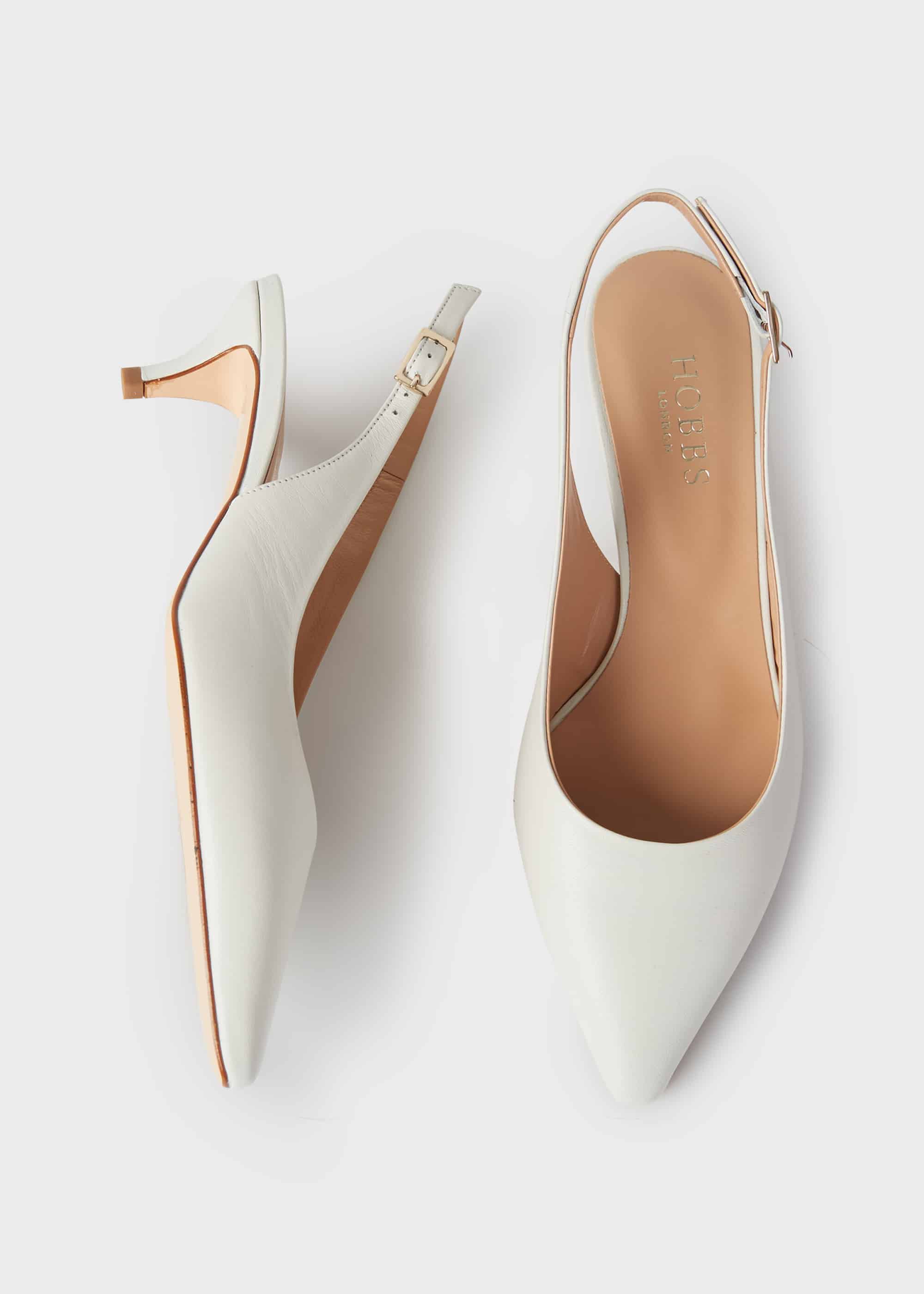 Annie Leather Slingback Court Shoes