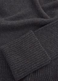 Gaskell Co-ord Wool Cotton Jumper, Dark Grey Marl, hi-res