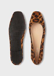 Jemma Animal Print Ballerinas , Leopard, hi-res