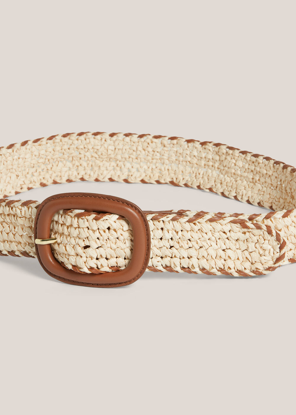 Abbie Raffia Belt, Natural Tan, hi-res