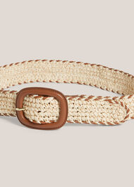 Abbie Raffia Belt, Natural Tan, hi-res