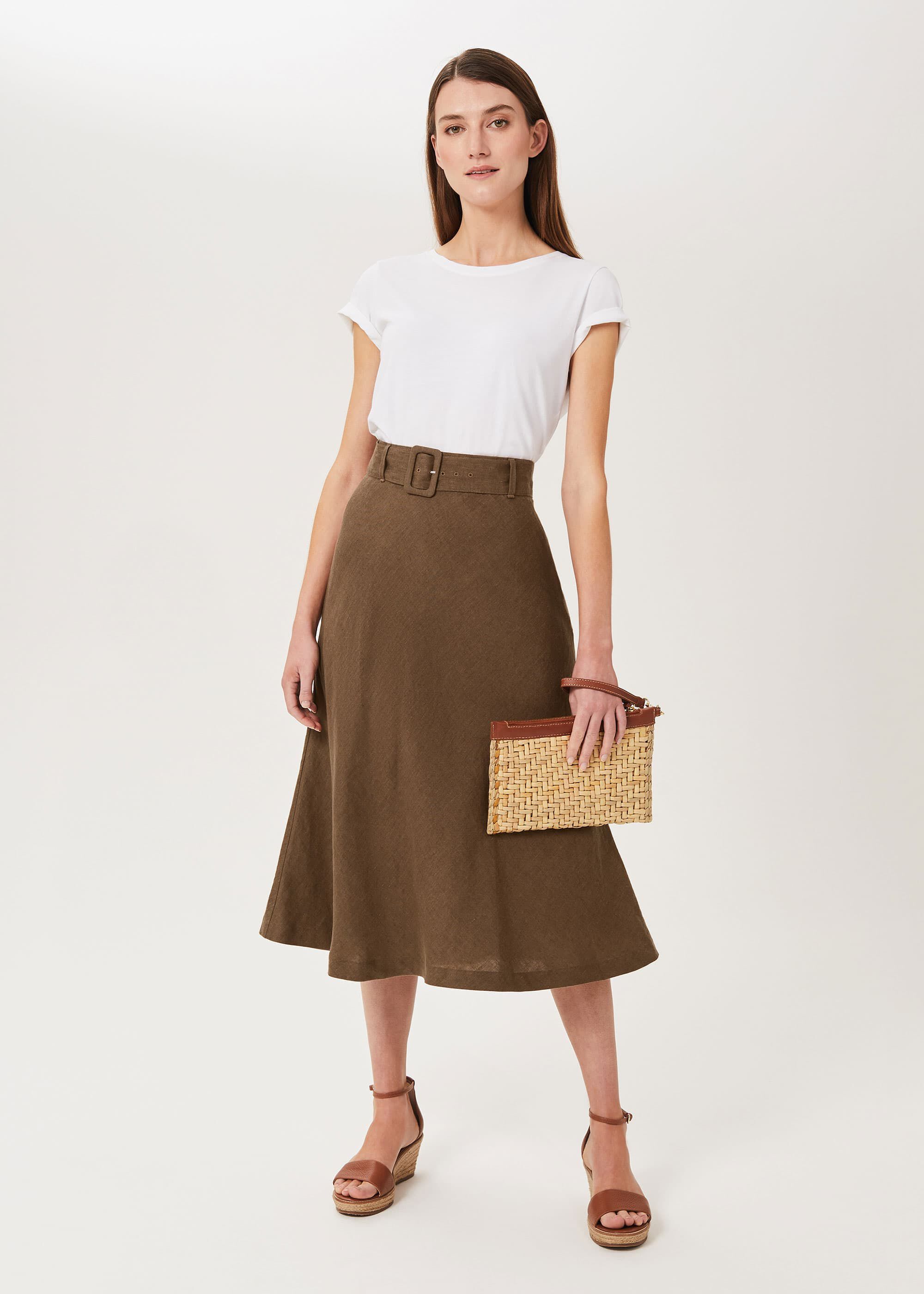 Linen a-line skirt discount