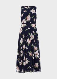 Carly Floral Fit And Flare Dress, Navy Multi, hi-res