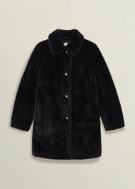 Rue Faux Fur Coat, Black, hi-res