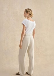 Zainah Linen Wide Leg Trousers, Neutral, hi-res