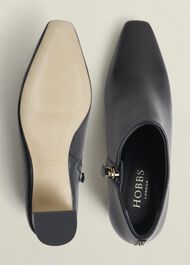 Leona Leather Shoeboots, Black, hi-res