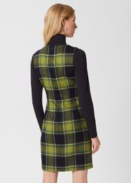 Amaris Wool Dress, Green Navy, hi-res