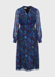 Petite Saffron Dress, Black Multi, hi-res