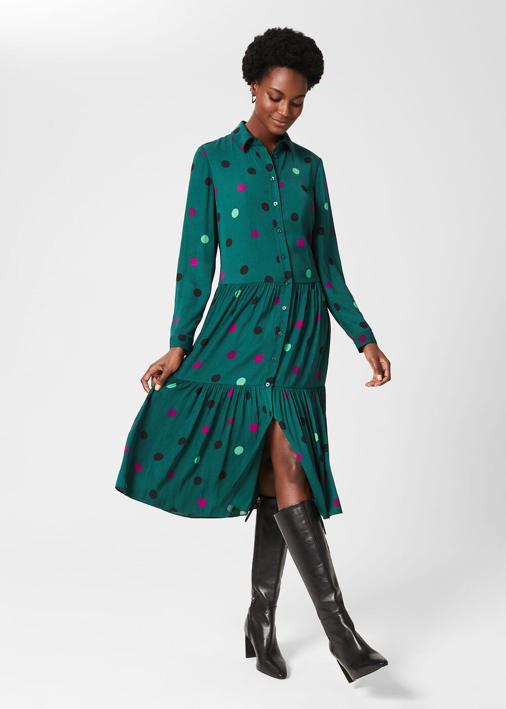 Nory Midi Dress, Green Multi, hi-res