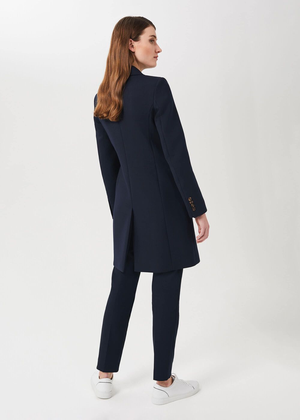 Melanie Double Breasted Coat With Wool, New Navy, hi-res