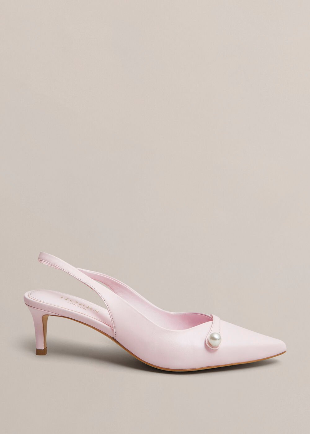 Serena Leather Slingbacks, Pale Pink, hi-res