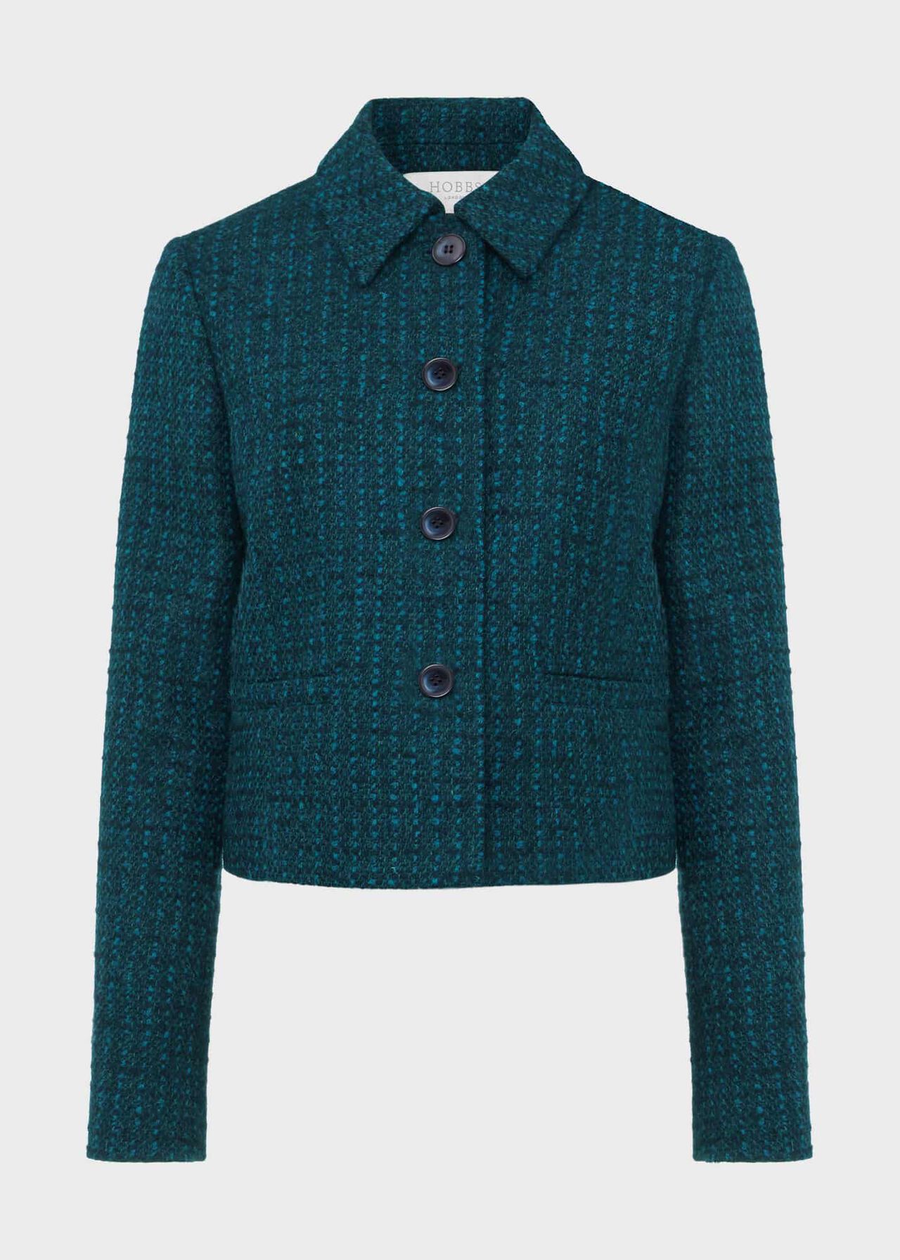 Teia Wool Jacket, Deep Teal Blue, hi-res