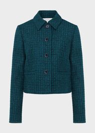 Teia Wool Jacket, Deep Teal Blue, hi-res