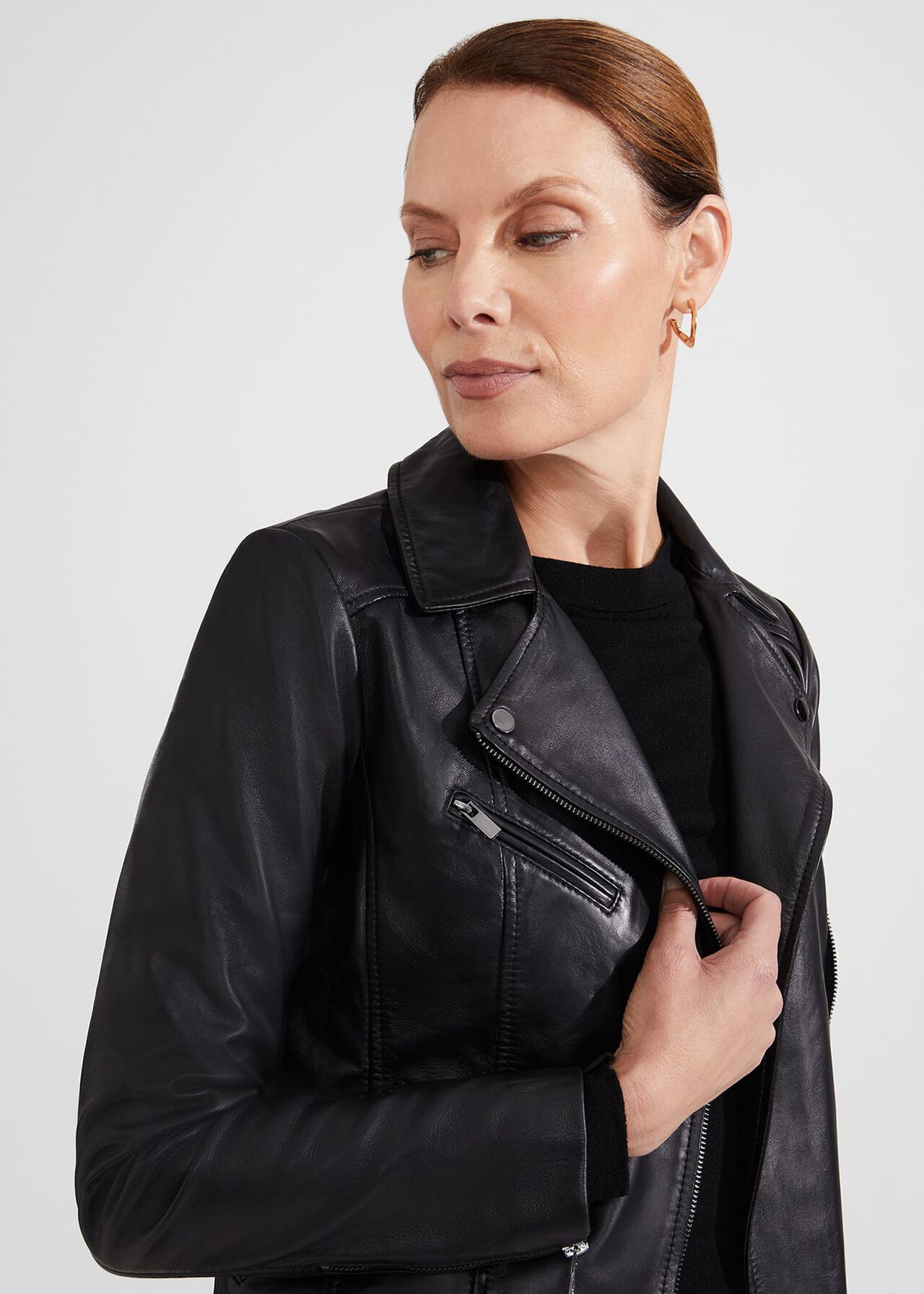 Dakota Leather Jacket, Black, hi-res