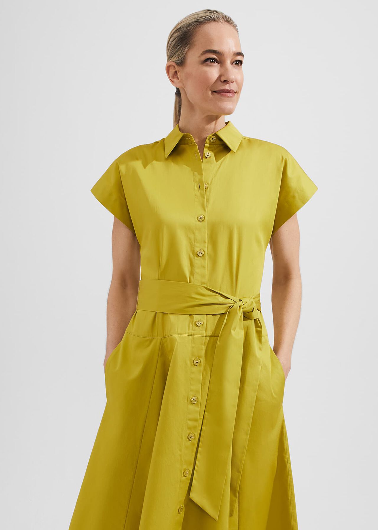 Roxie Shirt Dress, Light Olive, hi-res