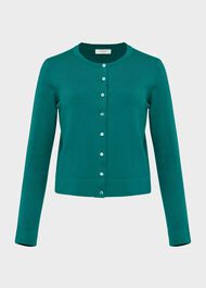 Michelle Cotton Cardigan, Ocean Green, hi-res