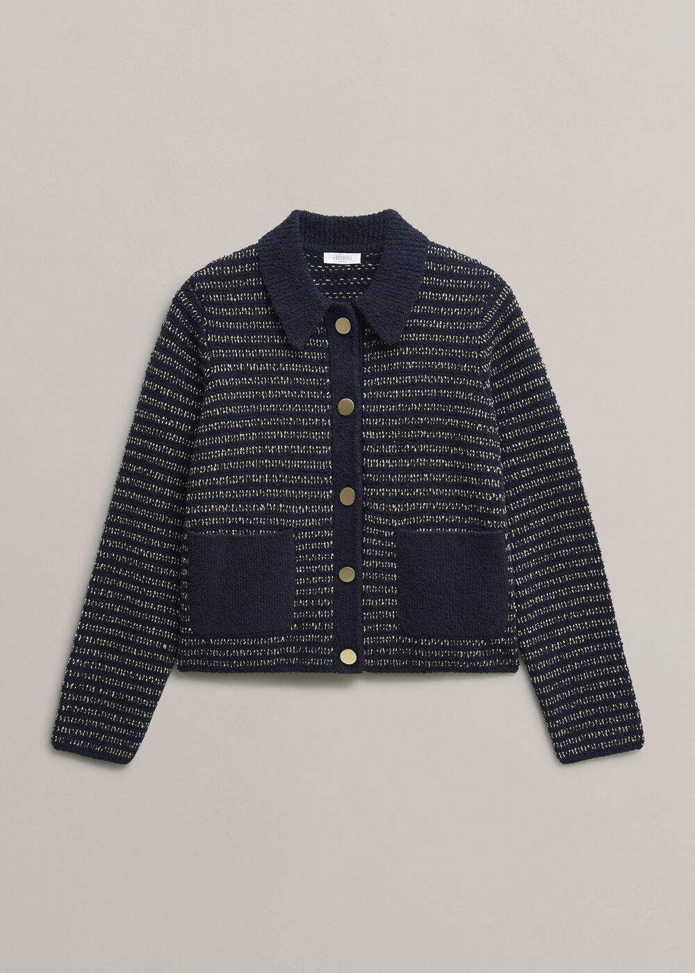 Sasha Knitted Jacket, Navy, hi-res