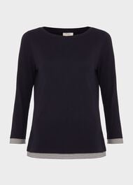 Delaney Stripe Top, Navy, hi-res