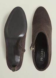 Lizzie Suede Ankle Boots, Chocolate Brown, hi-res