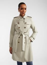 Saskia Shower Resistant Trench Coat, Sage Green, hi-res