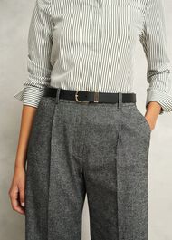 Lucia Leather Belt, Black, hi-res