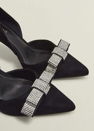 Elva Jewelled Bow Courts, Black, hi-res