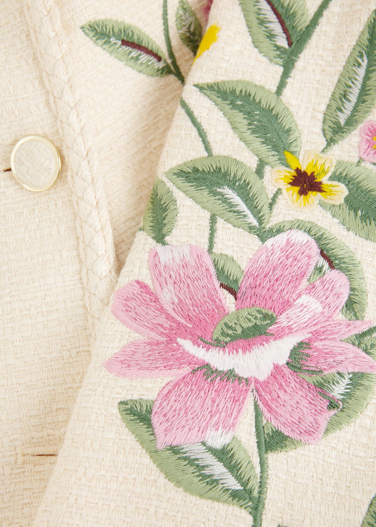 Hinton Floral Embroidered Jacket, Cream Multi, hi-res
