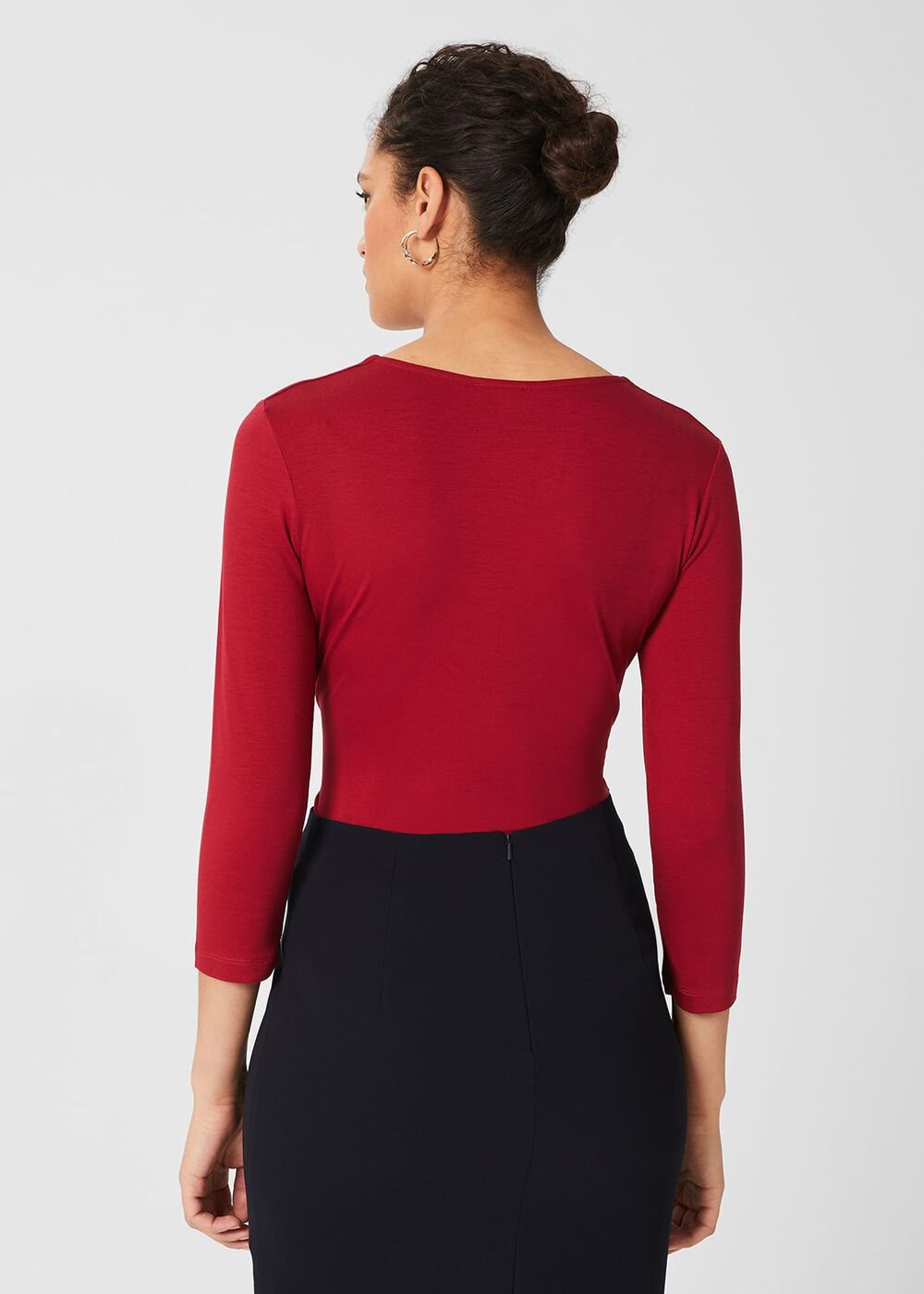 Debbie Double Fronted Top, Deep Red, hi-res