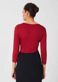 Debbie Double Fronted Top, Deep Red, hi-res