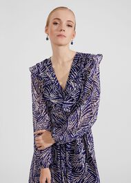 Petite Rosana Dress, Navy Blue Multi, hi-res