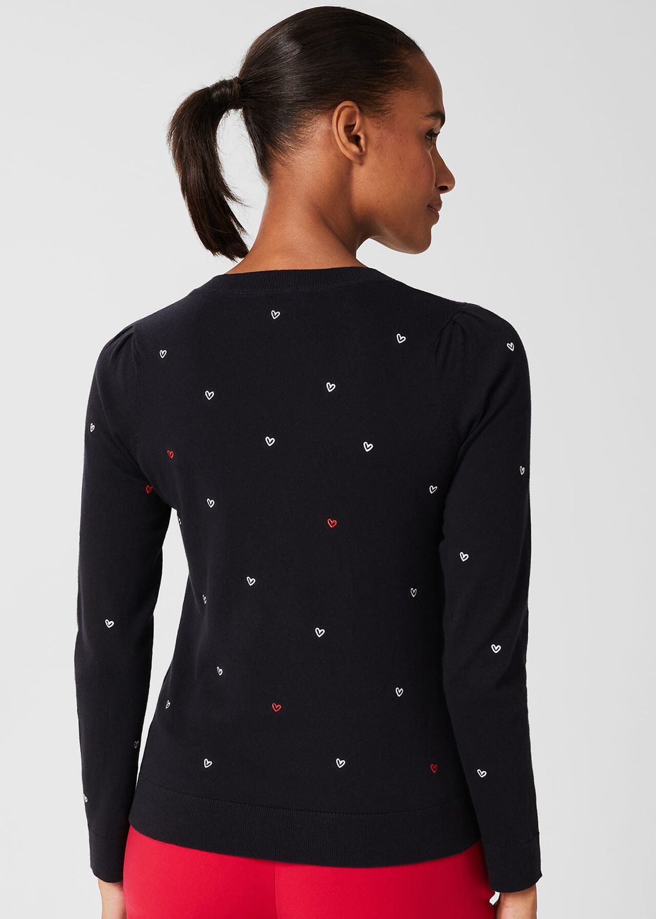 Elea Heart Jumper, Navy Multi, hi-res